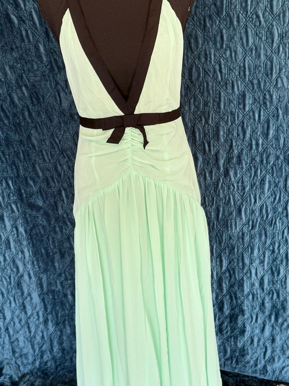 Vici Mint and Black V-Neck Halter Maxi Dress